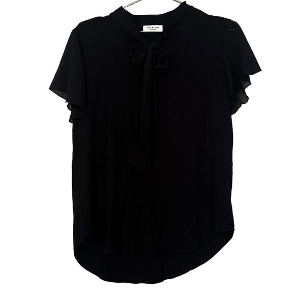 Kim and Cami Los Angeles tie at neck Black Top blouse size medium - Picture 1 of 6